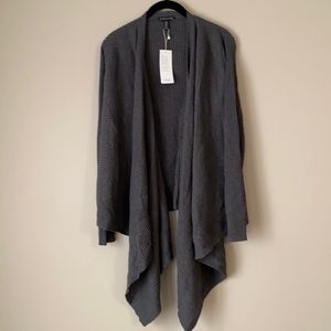 Eileen Fischer Gray Draped Wool Cardigan